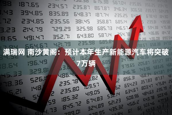 满瑞网 南沙黄阁：预计本年生产新能源汽车将突破7万辆